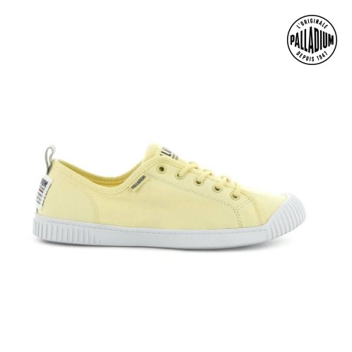 Palladium Easy Lace Canvas Low Tops Women's Sneakers Yellow | UK C078-NOB